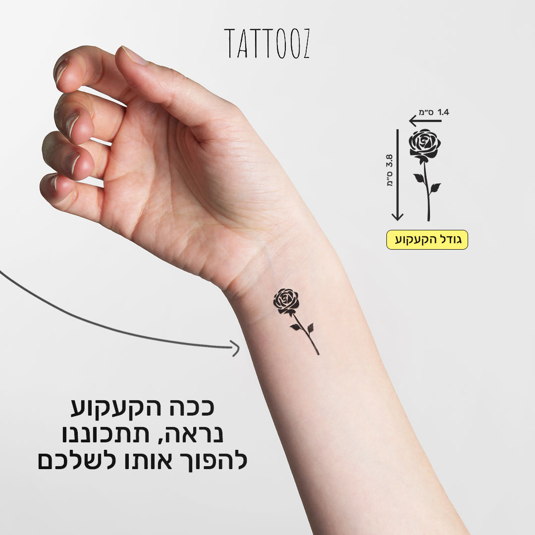 קעקוע ורד מודגש