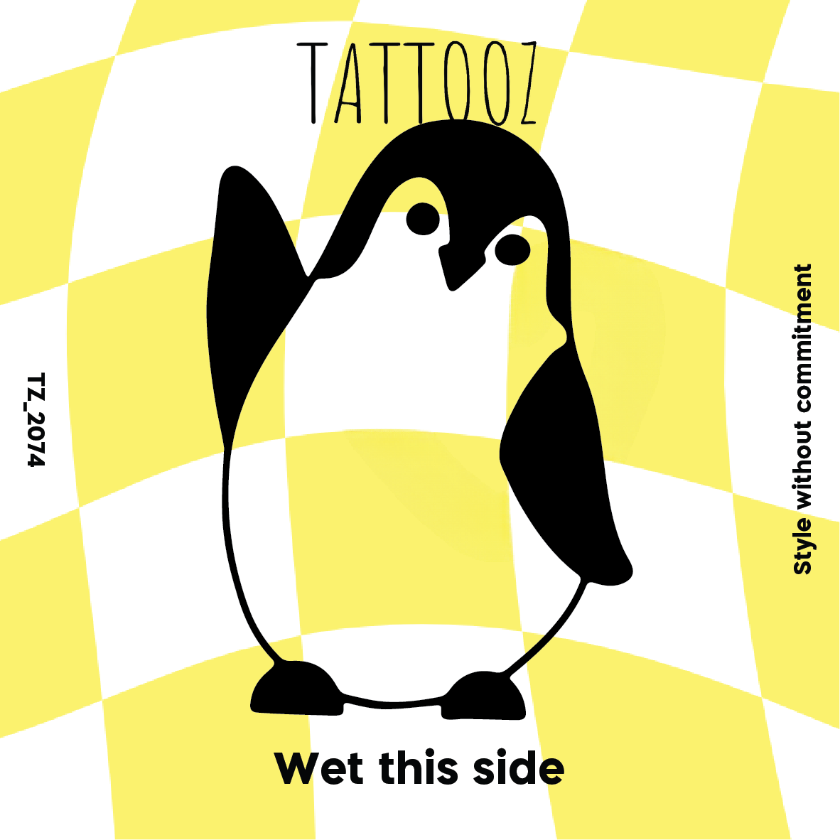 קעקוע פינגווין מנופף