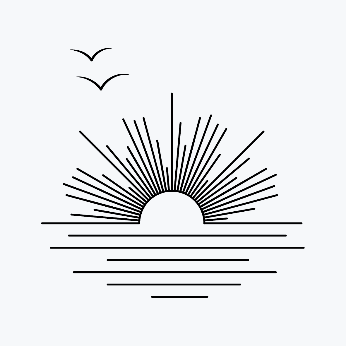 קעקוע זריחה רגועה