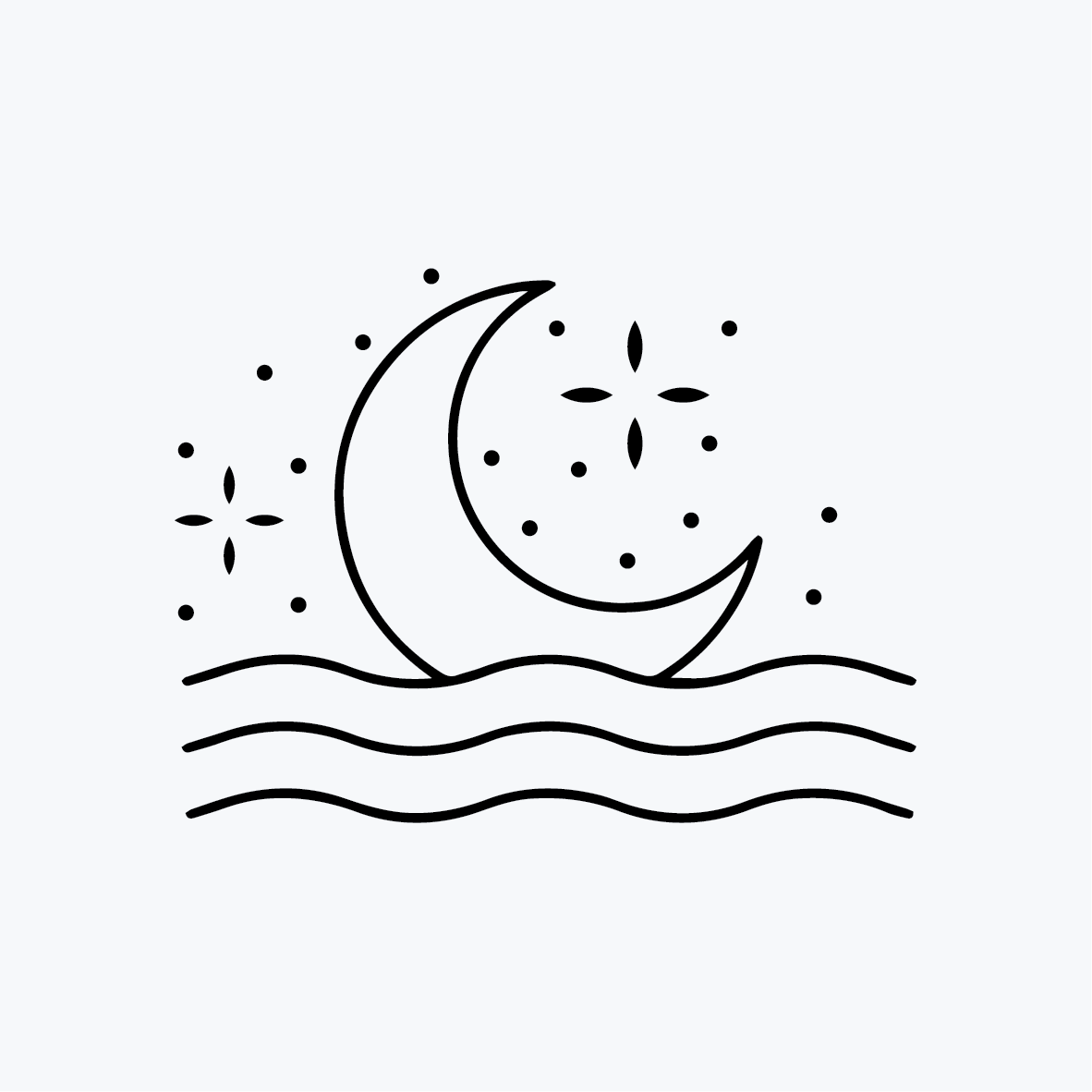 קעקוע גלי אור הירח