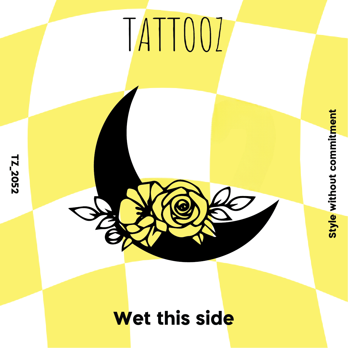 קעקוע ירח פרחוני